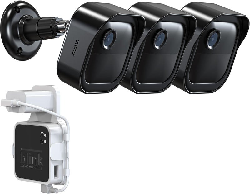 Mamerry All-New Blink Outdoor 4 Camera Wall Mount, Weatherproof Protective Housing and 360° Adjustable Mount with Blink Sync Module 2 Mount for 4th 3rd Gen - Blink Camera Not Included (3 Pack, Black) - Image 1